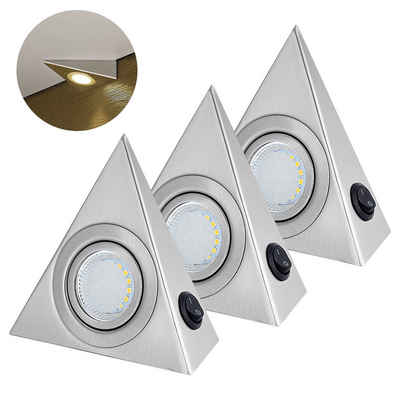 TWSOUL Schrankleuchte Triangle Cabinet Light, warmes Weiß, Dreieck Unter Schrank Licht,Einbauleuchten,Küchenleuchte mit Schalter