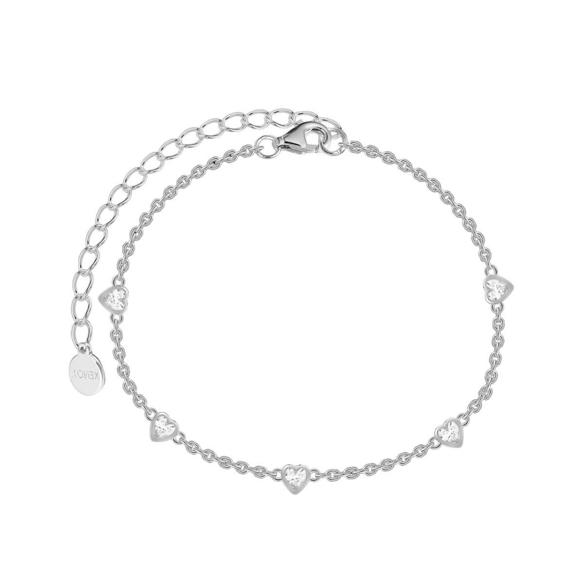 XENOX Armband Xenox Armband Damen Love Story Herzen Zirkonia Sterlingsilber XS10064