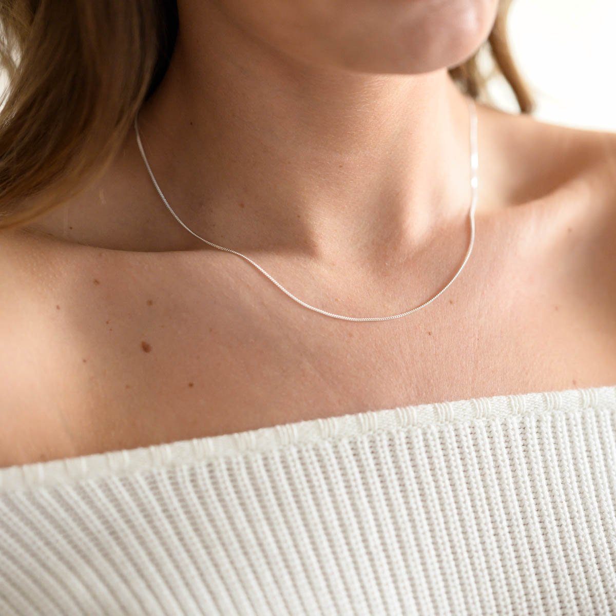 Materia Silberkette Damen Panzerkette Silber fein 1mm 40-120cm K32, 925 Ste günstig online kaufen