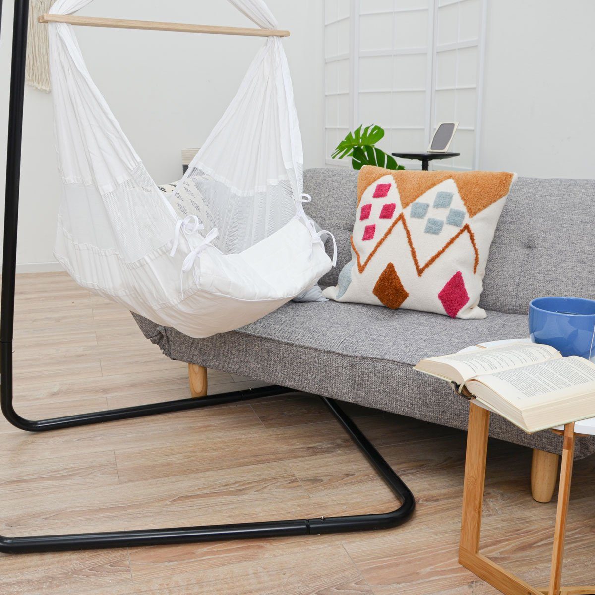 AMANKA Baby Bouncer Baby Spring Cradle with Stand 160cm Hanging Swing