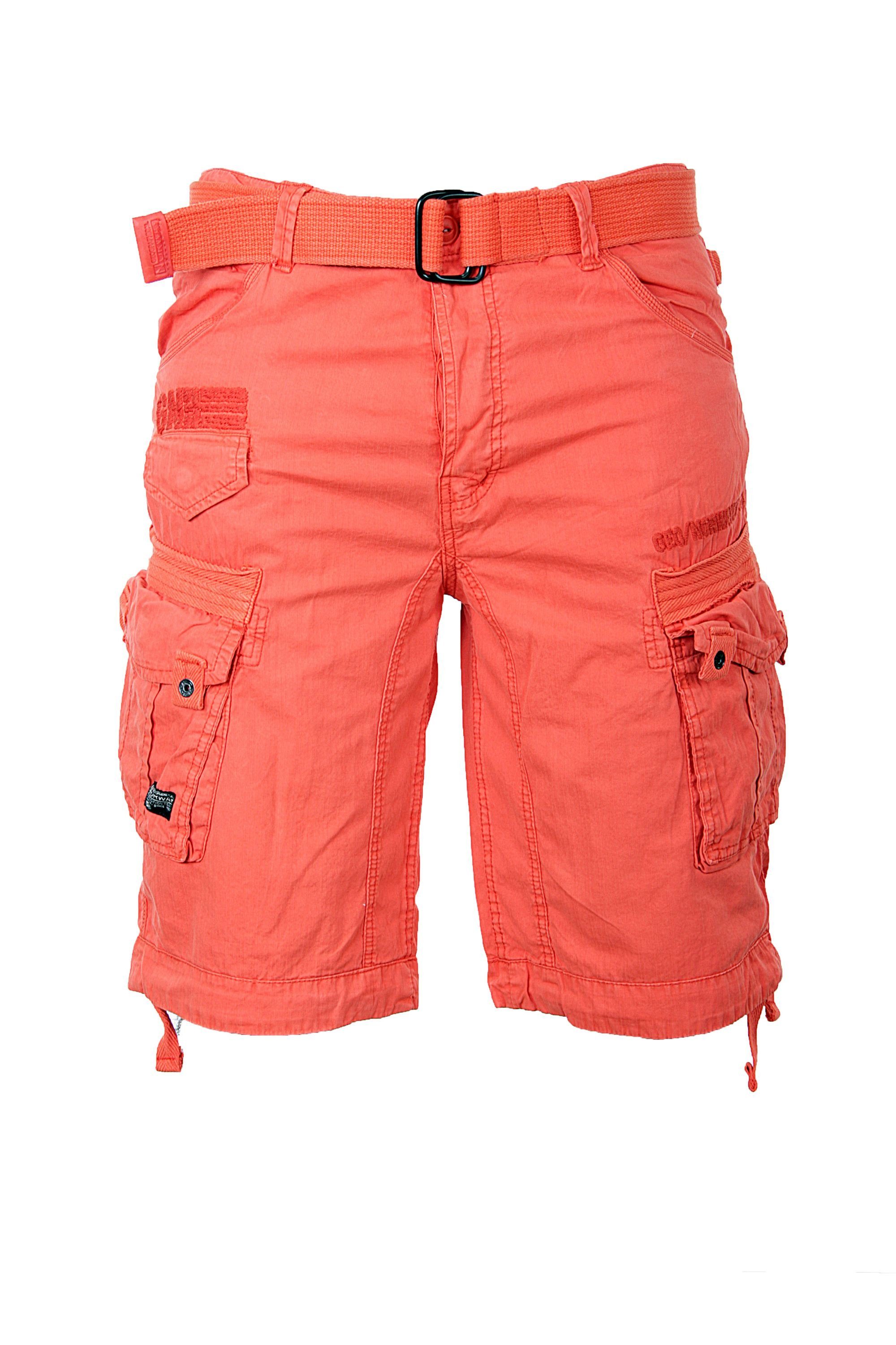 Geographical Norway Shorts Herren Cargo Shorts kurze Hose Short Bermuda Knielang Gürtel Sommer