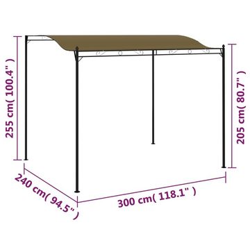 vidaXL Partyzelt Pavillon 3x2,4 m Taupe 180 g/m²