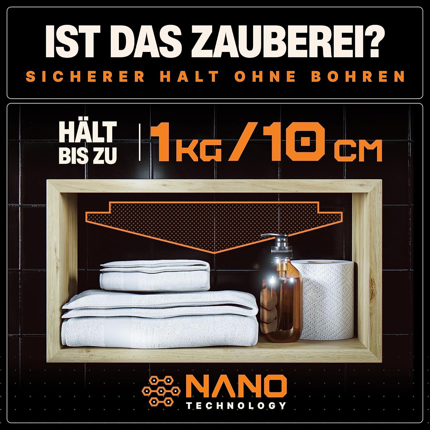 BAURIX Doppelklebeband Nano-Tape Doppelseitig I Doppelseitiges Klebeband Extra Stark (1-St) Waschbares Alien Silikon Nano-Klebeband Transparent