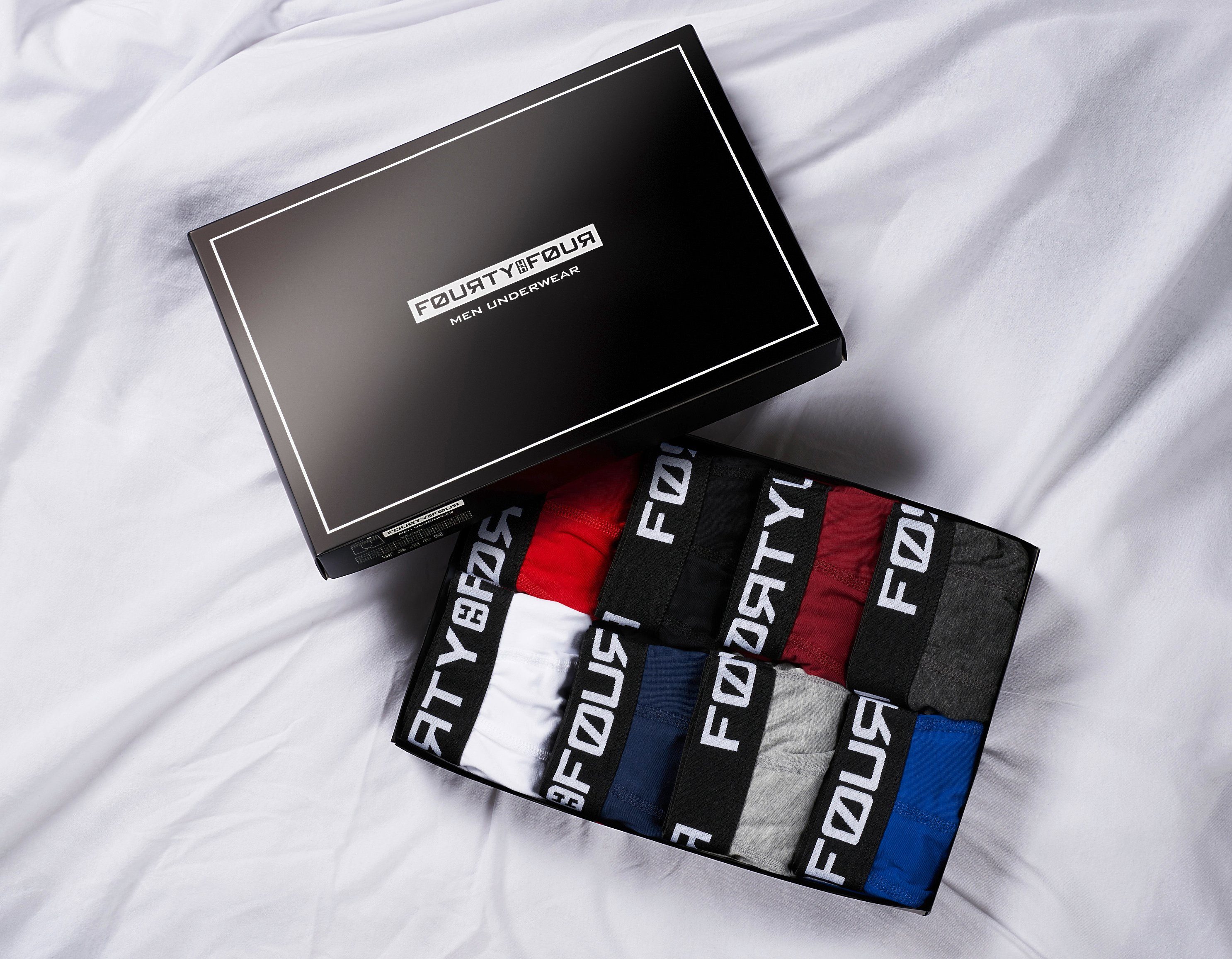 Männer Herren 8er (Vorteilspack, S 7XL FortyFour Qualität perfekte 715b-schwarz Pack) Baumwolle Passform Boxershorts Unterhosen Premium -