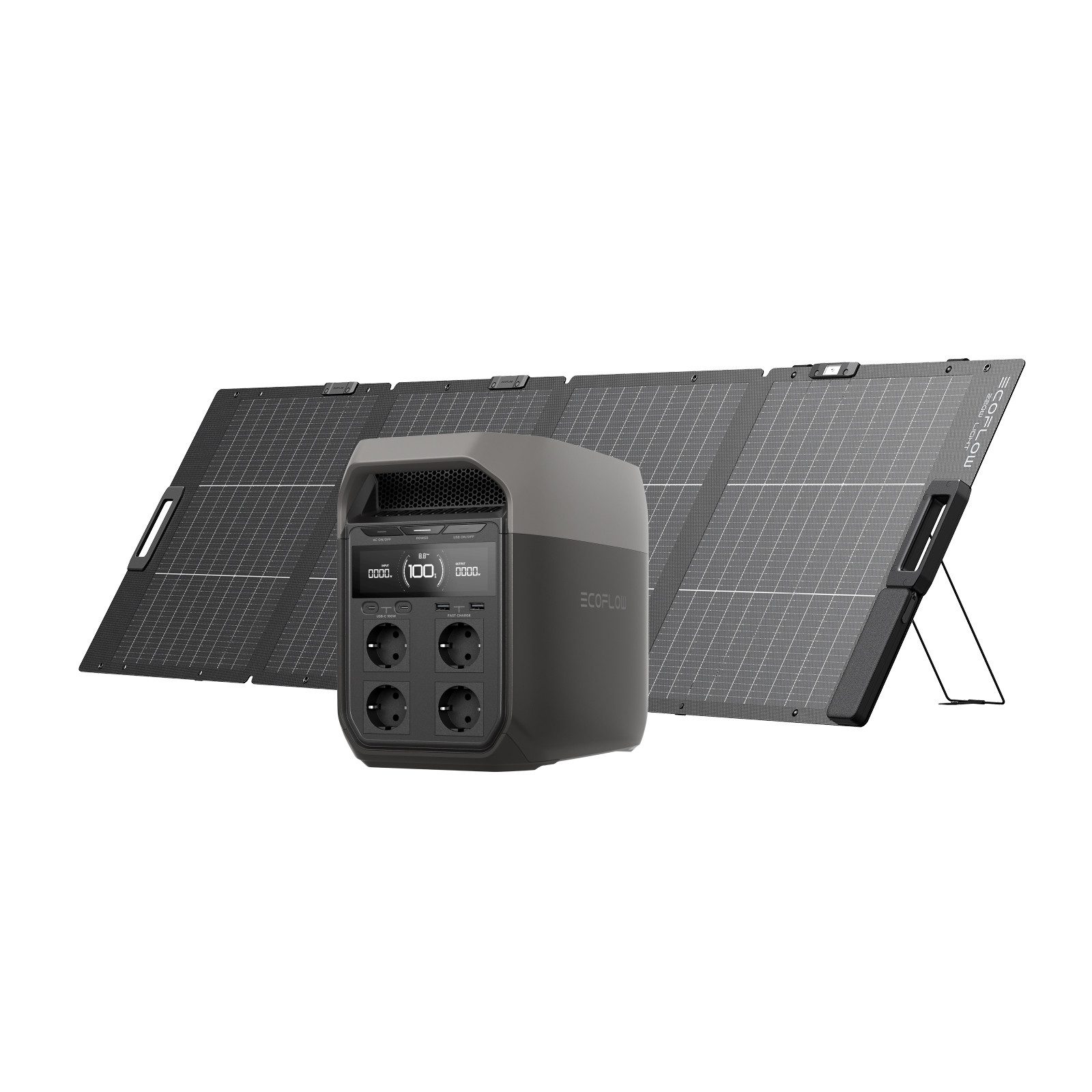 Ecoflow EcoFlow DELTA 3 Tragbare Powerstation mit 220 W Solarpanel, 1 024 kWh Powerstation Solargenerator, Balkonkraftwerk DELTA 3 mit 220 W Solarpanel, für Camping, Wohnmobile, netzunabhängiges Wohnen und Backup-Leistung