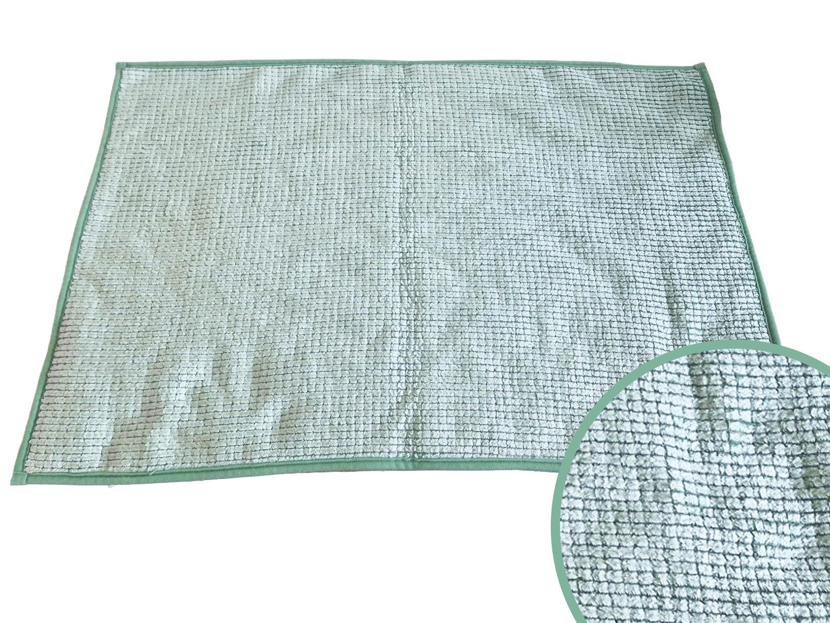 LindenBerg Badematte Chenille, weich, Polyester, 1xMintgrün, 60 x 90 cm, maschinenwaschbar, rutschhemmend beschichtet