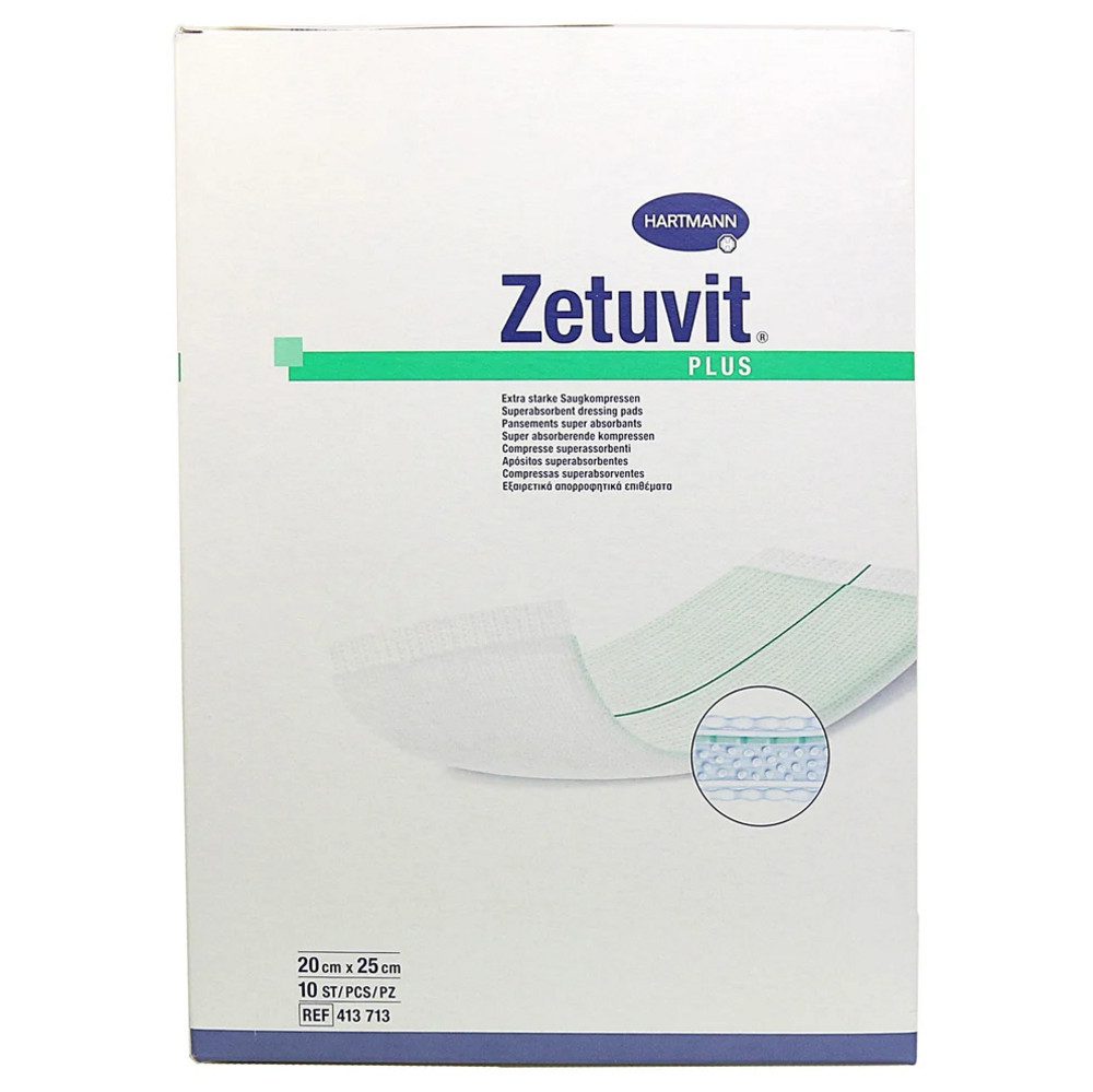 PAUL HARTMANN AG Gips-und Verbandschutz ZETUVIT Plus extrastarke Saugkompr.steril 20x25 cm, extrastarke, Sterile Saugkompresse
