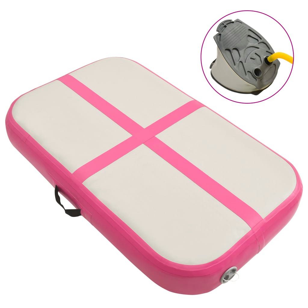 Gymnastikmatte Aufblasbare Gymnastikmatte mit Pumpe 60x100x20 cm PVC Rosa