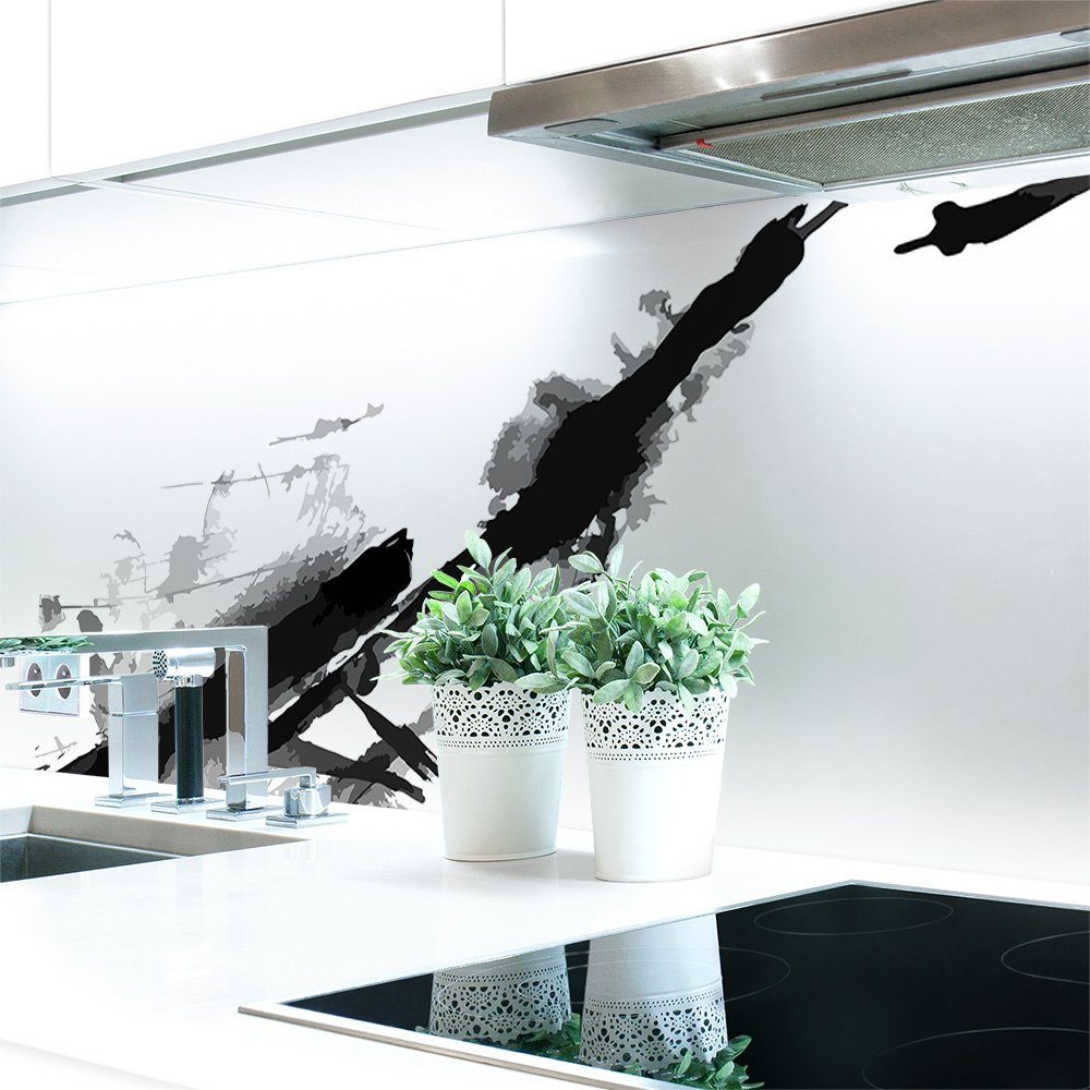 DRUCK-EXPERT Küchenrückwand Küchenrückwand Tinte Abstrakt Premium Hart-PVC 0,4 mm selbstklebend