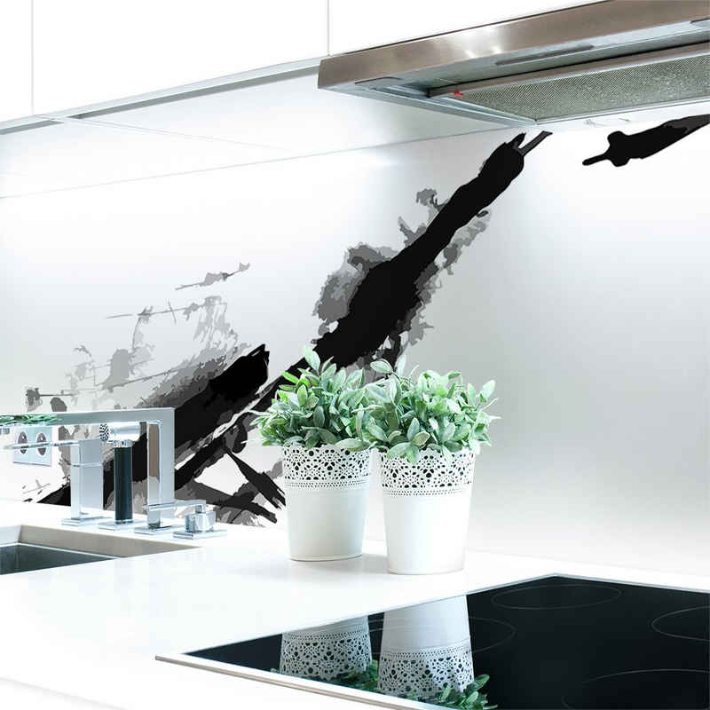 DRUCK-EXPERT Küchenrückwand Küchenrückwand Tinte Abstrakt Hart-PVC 0,4 mm selbstklebend