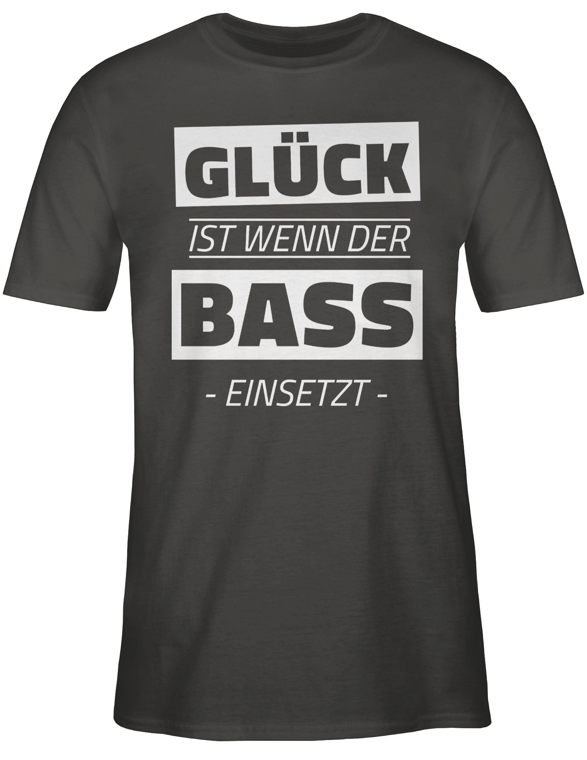 T-Shirt 02 Bass Dunkelgrau House Shirtracer wenn ist einsetzt Glück Technomusik Music der &