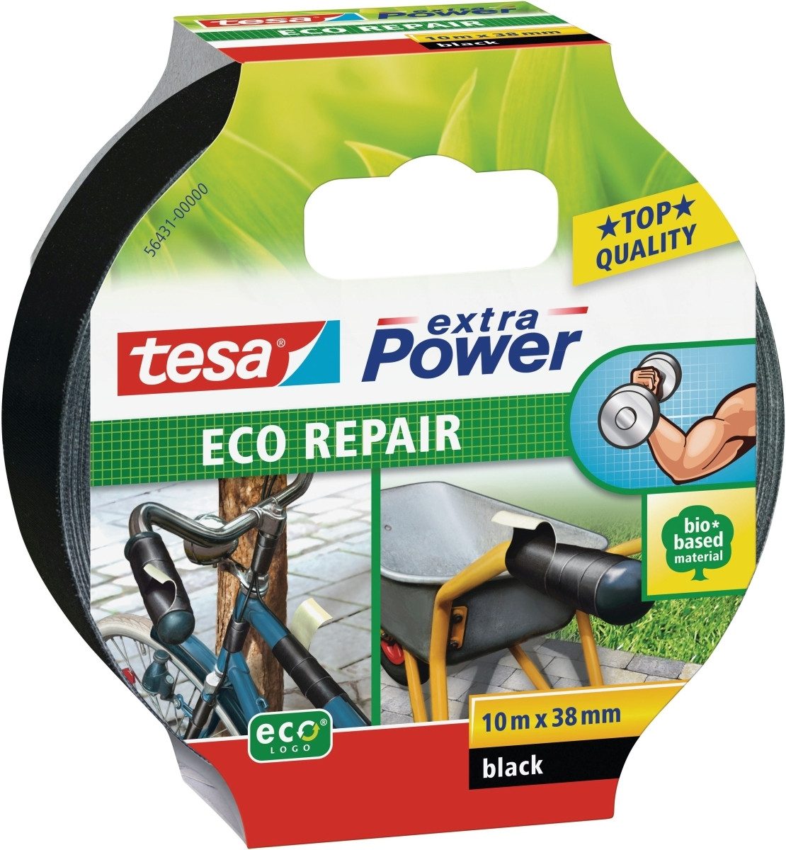 tesa Klebepad Gewebeband Extra Power Universal ecoLogo 38mmx10m schwarz