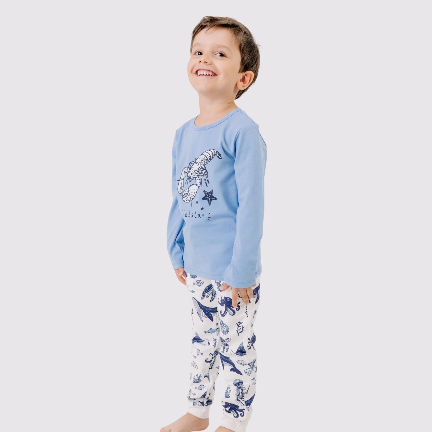 Walkiddy Jogger Pants Walkiddy Wal & Oktopus Kinder Bio Baumwolle GOTS Weiß - Bio Baumwolle,GOTS, Kinderbekleidung,nachhaltige Klamotten