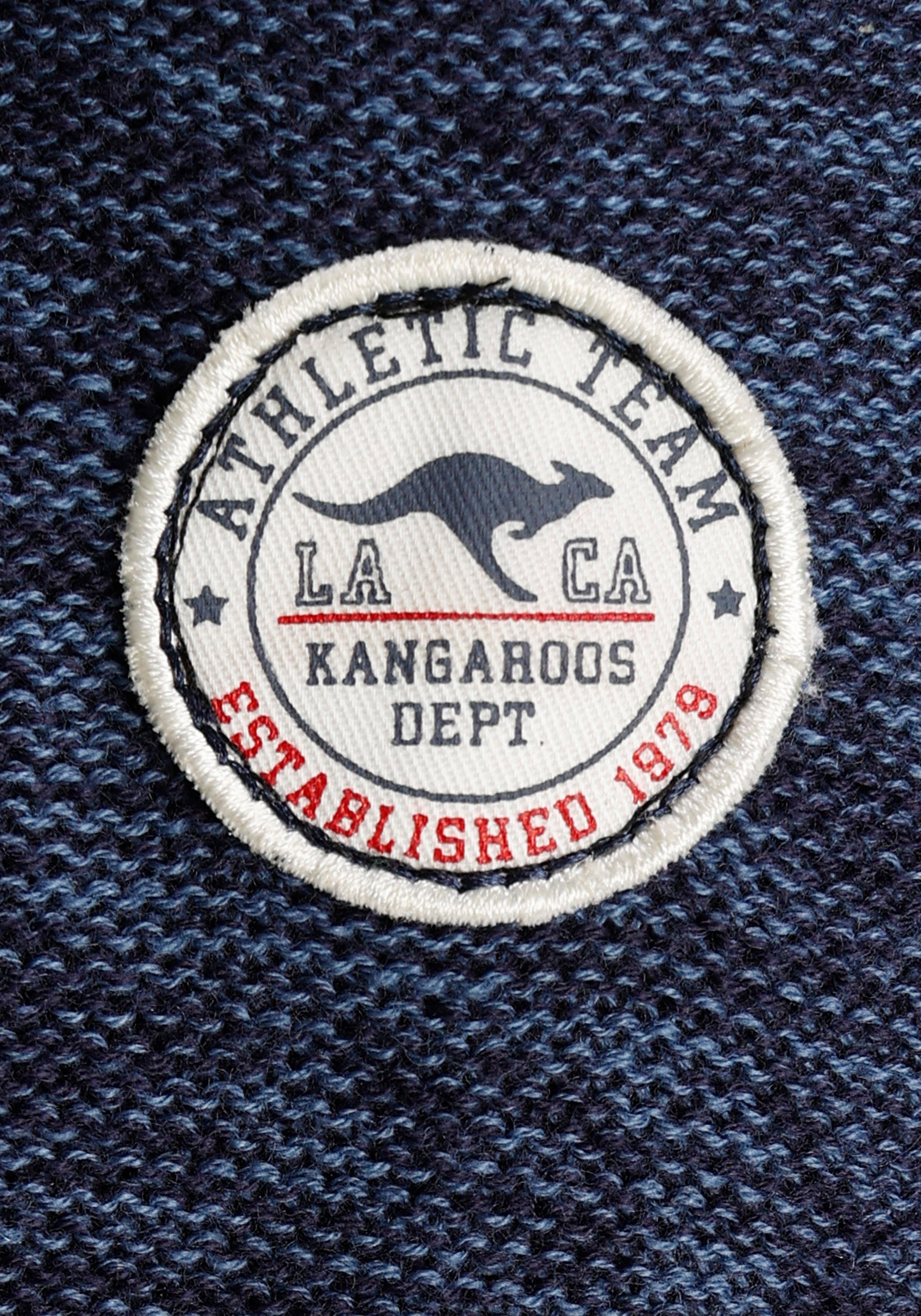 Taschen Langform blau mit Kapuzenstrickjacke melange in offener KangaROOS
