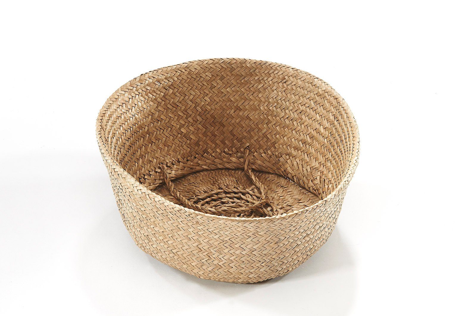 Kobolo Aufbewahrungskorb Faltkorb aus Seegras naturbelassen mit Griffen
