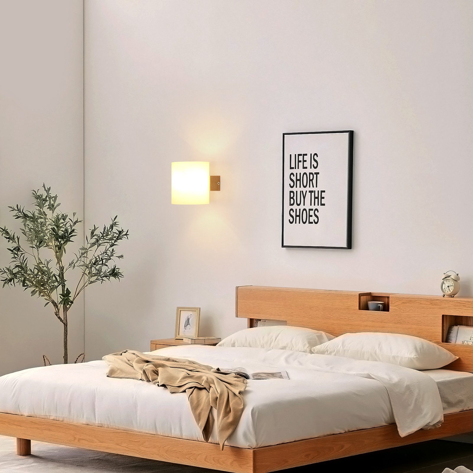 Riserva Wandleuchte Holztreppen Wandleuchte, Glas Wandleuchte, E27,für Wohnzimmer,Flur – Bild 5 von 5