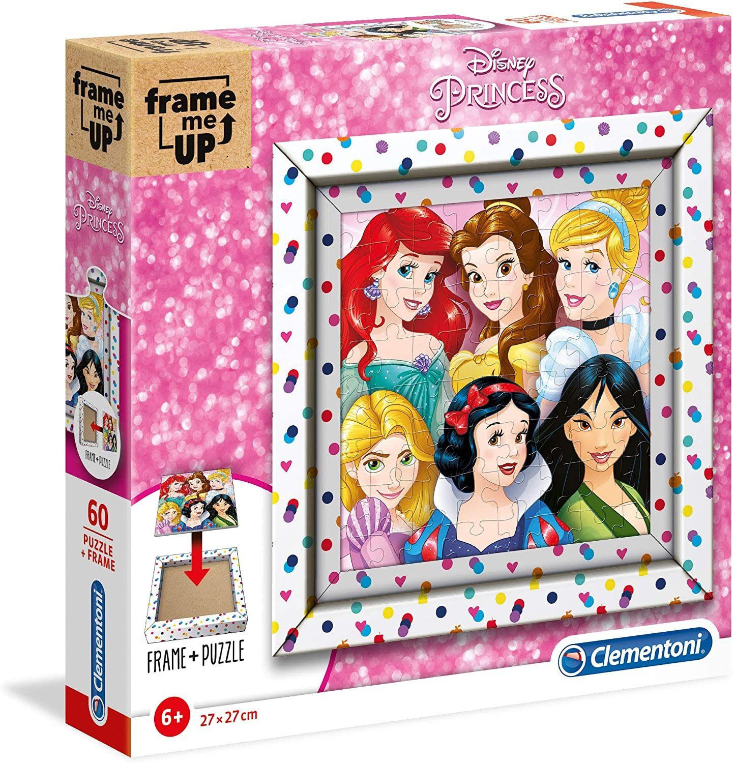 (60 Puzzleteile Princess Up Puzzle Frame - Teile), Disney Clementoni® Puzzle - Me
