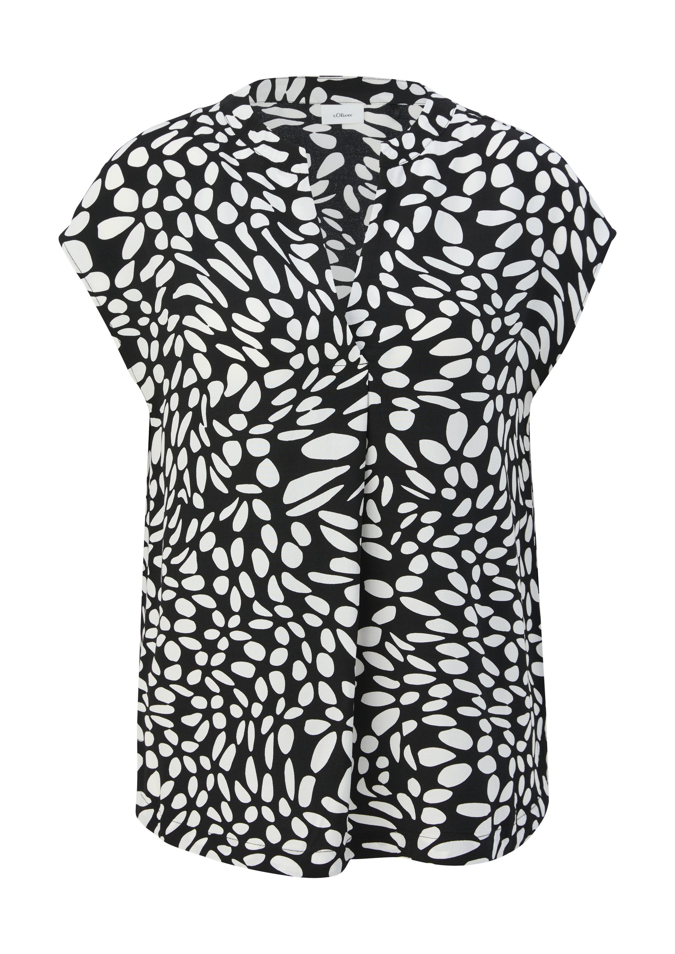 s.Oliver Kurzarmbluse Bluse Crêpe-Bluse aus Viskose