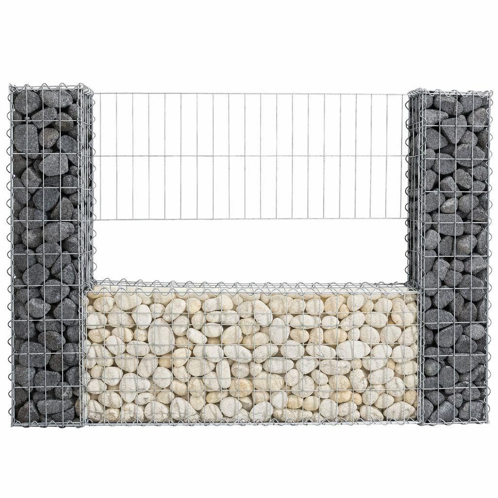 Gabionenzaun Gabionen Mauer Gartenzaun 140x20x100 cm Gabione Steinkorb Rank-Gitte