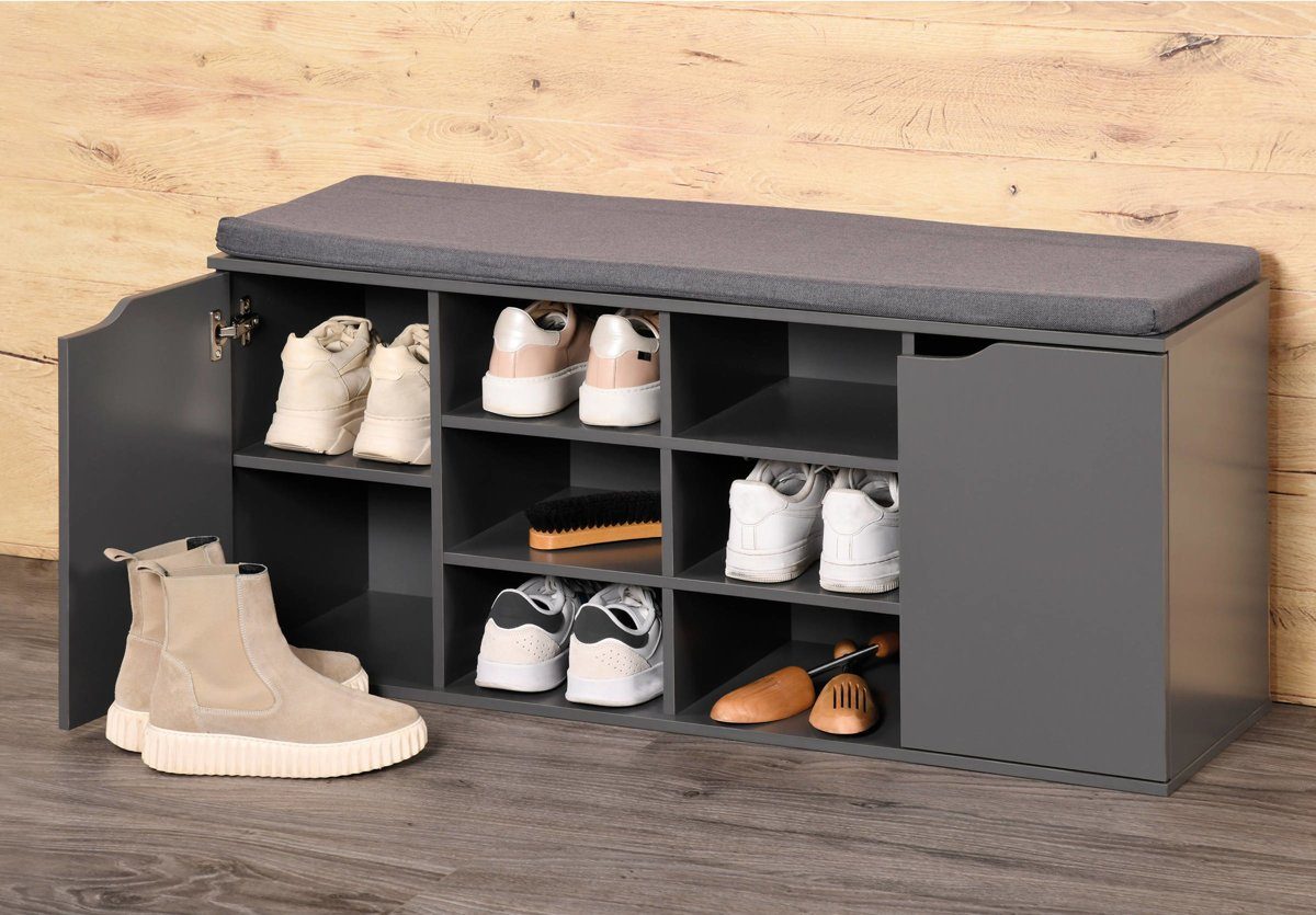 Kesper Schuhbank Schuhregal mit Sitzfläche und Schubladen, MDF, Kesper