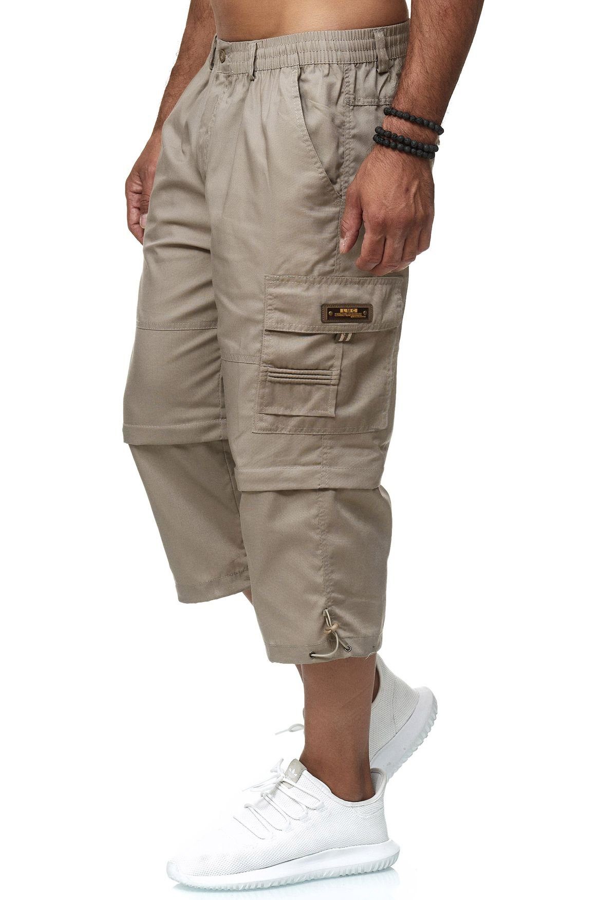 LMC Cargoshorts Cargo (1-tlg) Kurze 3631 in 3/4 Bermuda Beige Capri Hose Shorts Trekking Kürzbar Pants