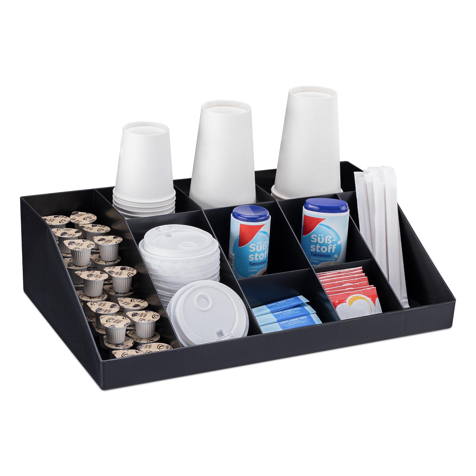 Navaris Teedose Kaffee Spender Organizer - Kaffeestation 10 Fächer, Kunststoff, (1-tlg)