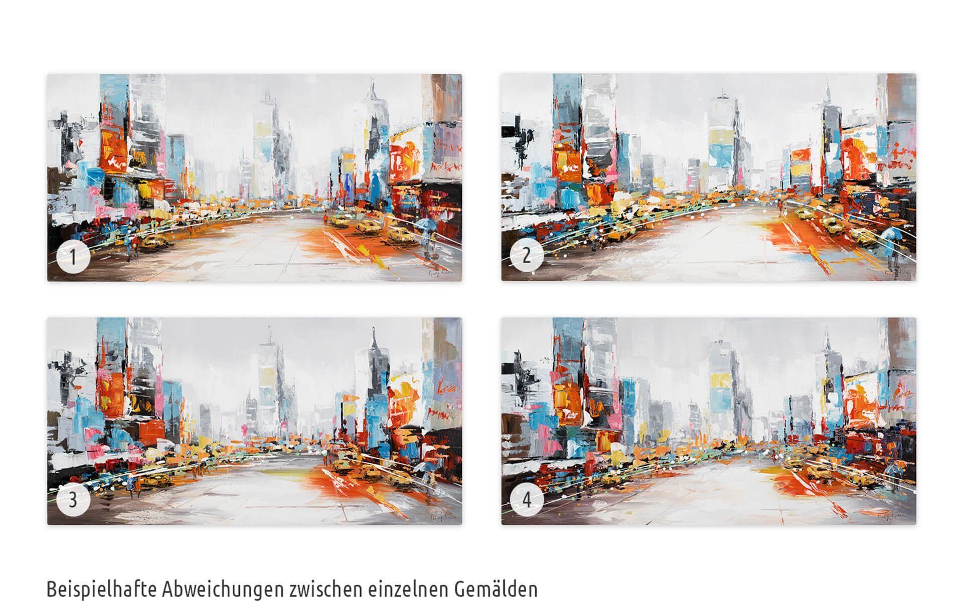 KUNSTLOFT Gemälde Großstadtfieber HANDGEMALT Wandbild 100x50 Leinwandbild 100% cm, Wohnzimmer