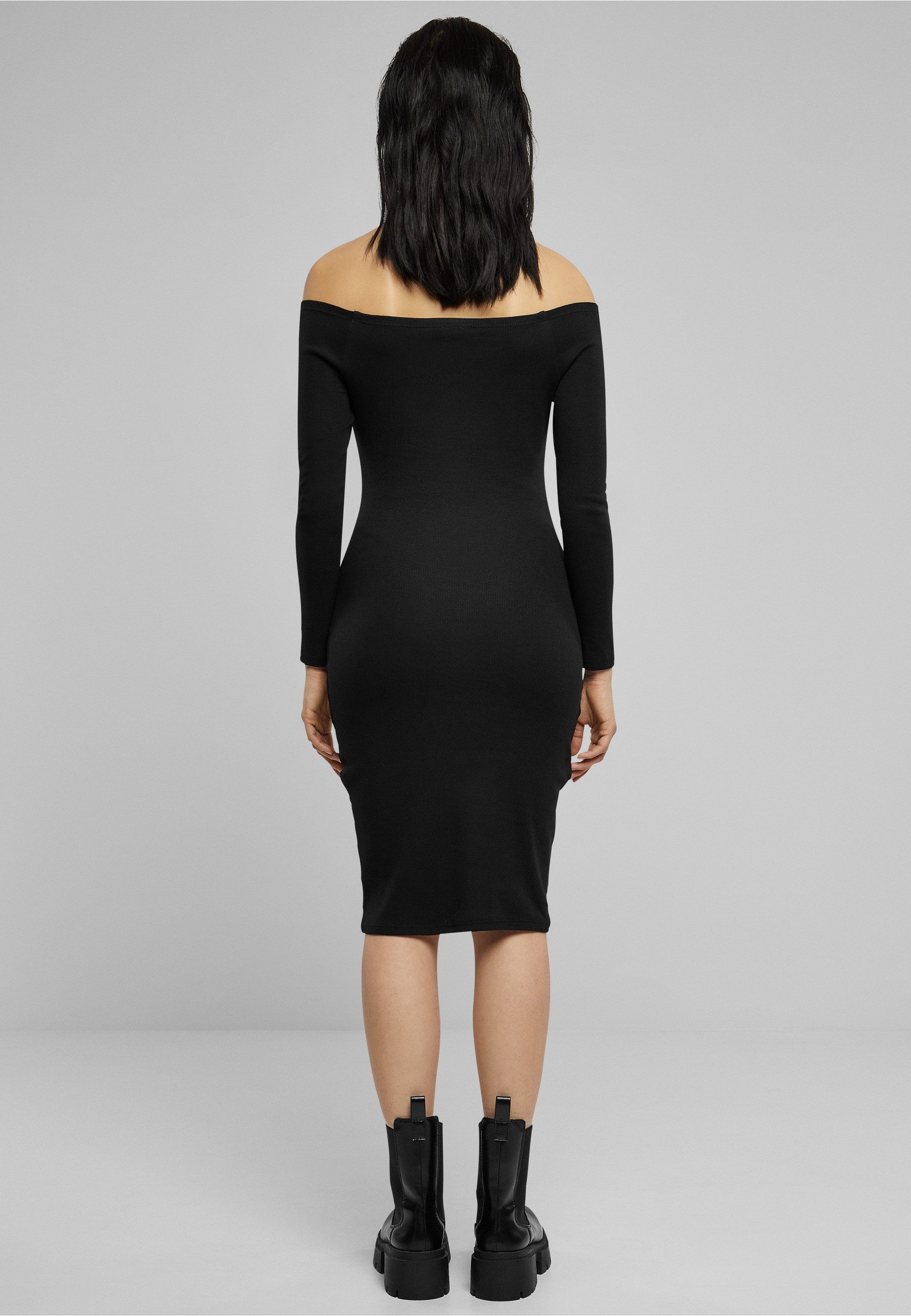 URBAN CLASSICS Shirtkleid Urban Classics Damen Ladies Off Shoulder Longsleeve Rib Dress (1-tlg) – Bild 5 von 5