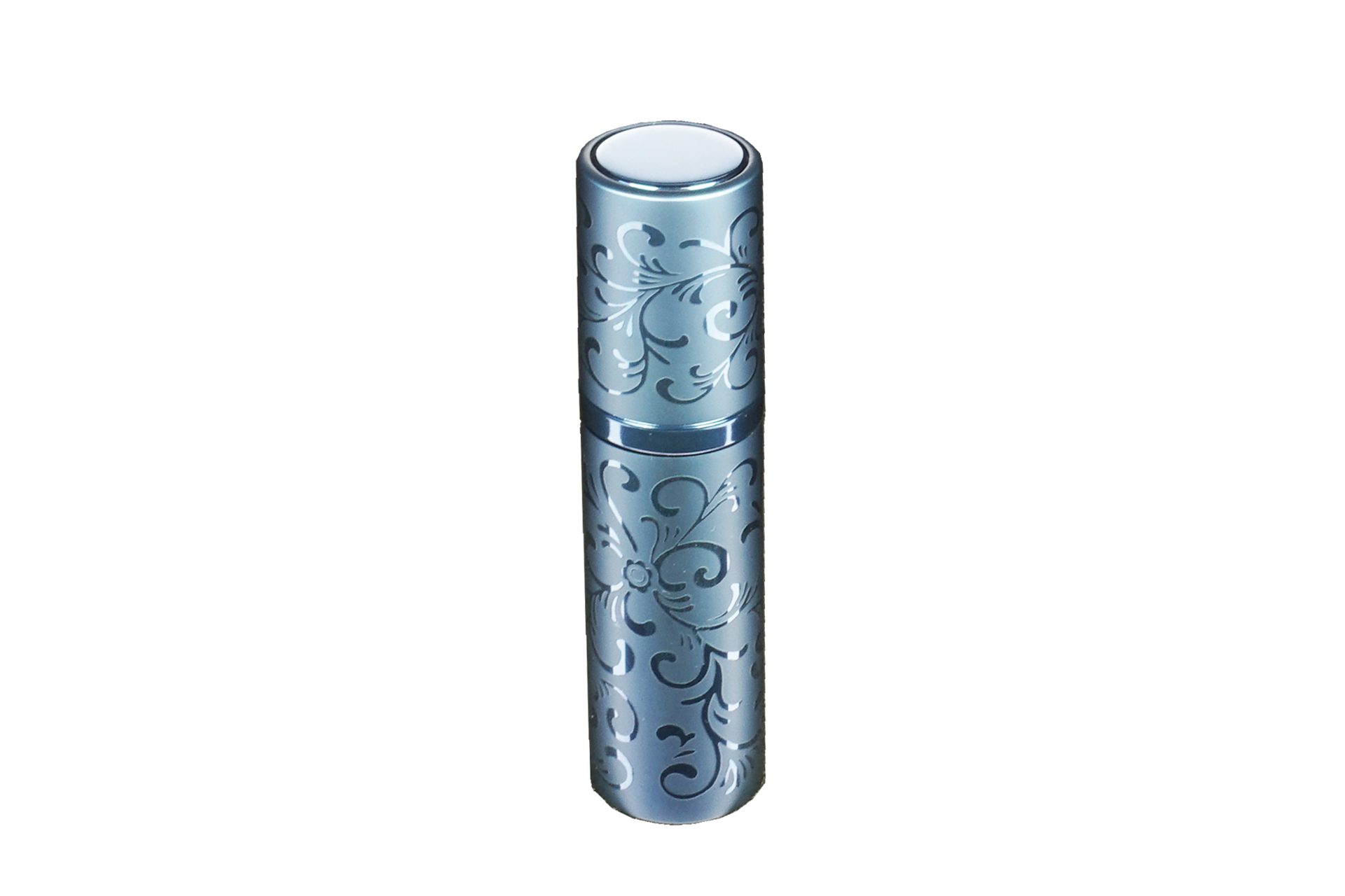 Fantasia Beauty Parfümzerstäuber Taschenzerstäuber, Aluminium, Blau, für 8 ml (1 St), Aluminium, Glaseinsatz, eindrehbarer Zerstäuberkopf, für 8 ml