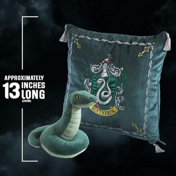 The Noble Collection Merchandise-Figur Harry Potter Kissen Slytherin Logo mit Plüsch Maskottchen Schlange, Offiziell lizenziertes Merchandise