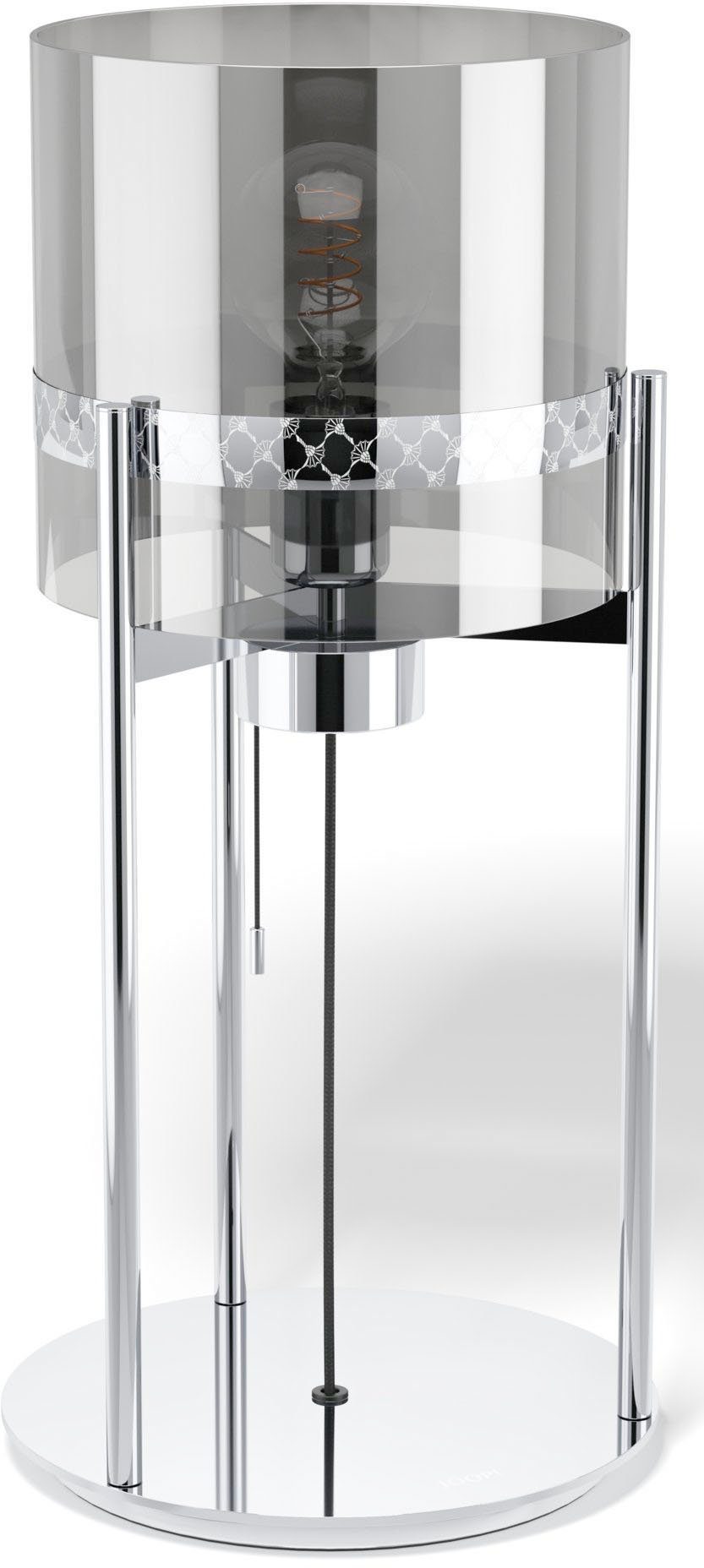 Joop! Tischleuchte »ROUND LIGHTS CHROME«, mit rundem Fumé-Glasschirm und  eingelassenem Metall-Dekorband online kaufen | OTTO