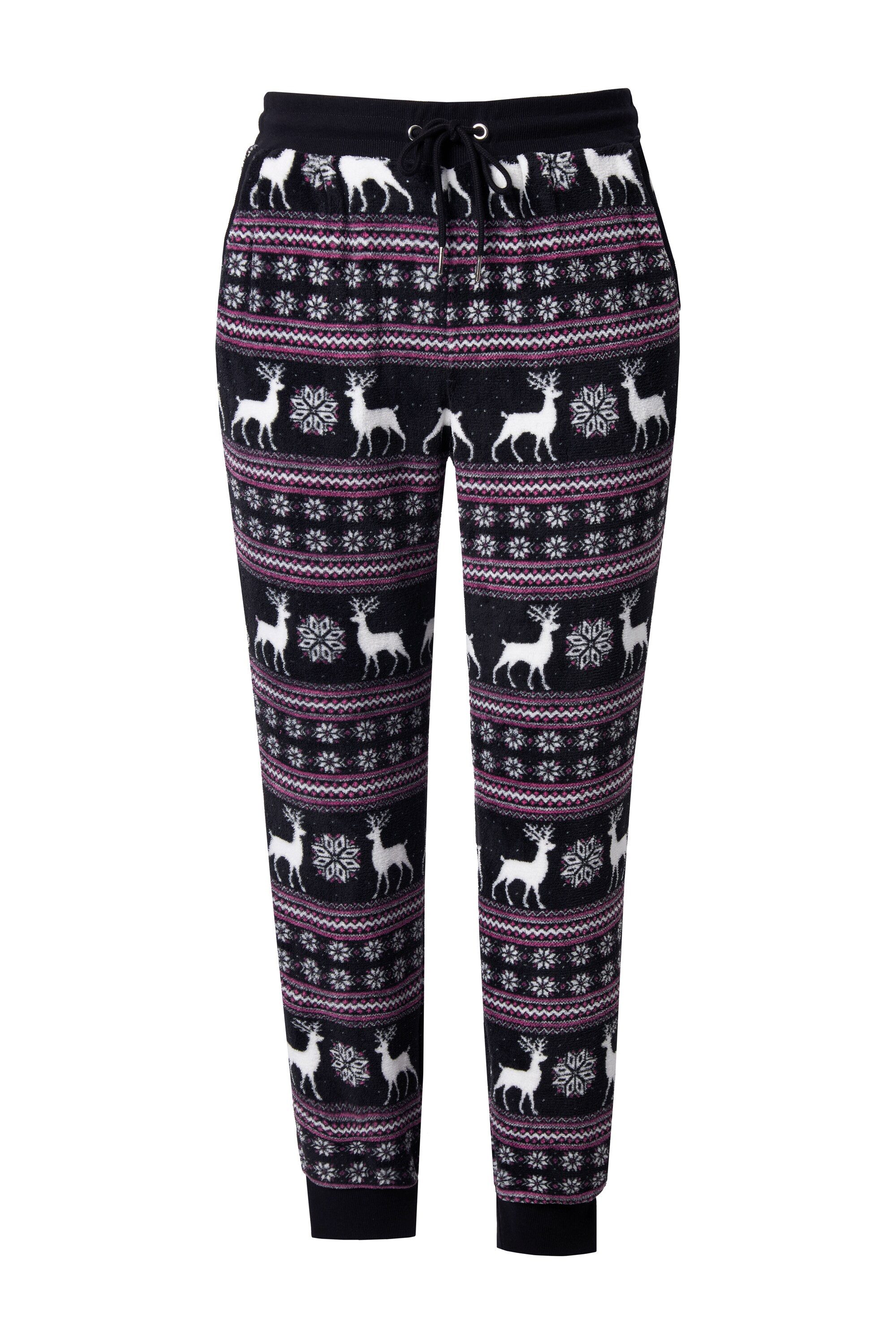 Ulla Popken Homewearhose Homewear-Hose Plüsch Norweger Elastikbund günstig online kaufen