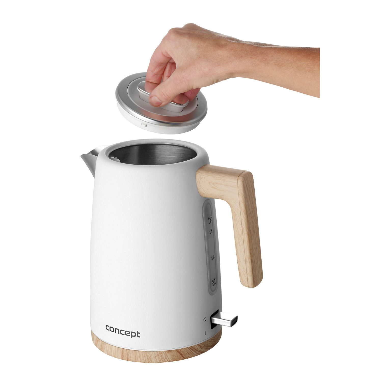 Concept Wasserkocher RK3315, 1.7 l, 2200,00 W, Elektrischer Wasserkocher 2200W 1.7L weiß