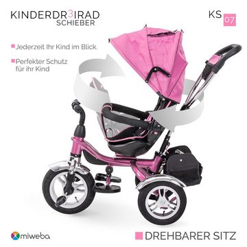 miweba Kinder-Buggy 7in1 Kinderschieber KS07 klappbar inkl. Sonnendach & Schiebestange, (1-tlg), Kinder Dreirad Buggy Schieber Kombikinderwagen Jogger Fahrrad klappbar