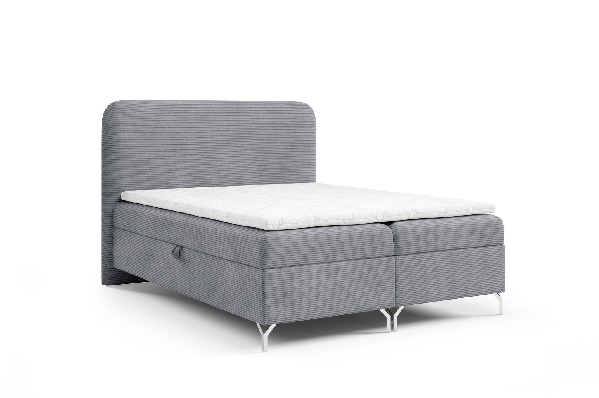 Fun Möbel Boxbett Bett Schlafzimmerbett FUN DANEL Überlänge in Stoff Poso (mit Bettkästen und Topper, mit Bonellfederkernmatratze und Kaltschaum-Topper), Länge von 220 cm