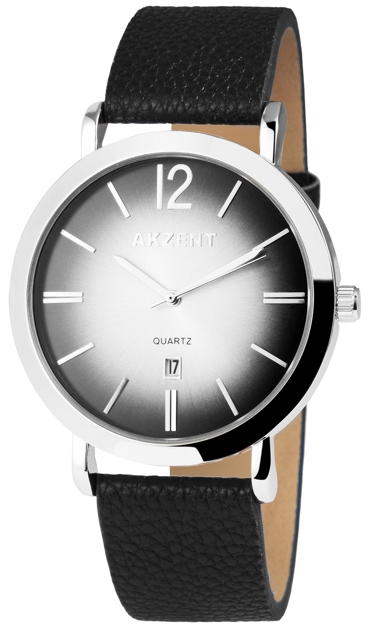 AKZENT Quarzuhr AK0076 Akzent Herrenuhr, Herrenuhr Lederimitat