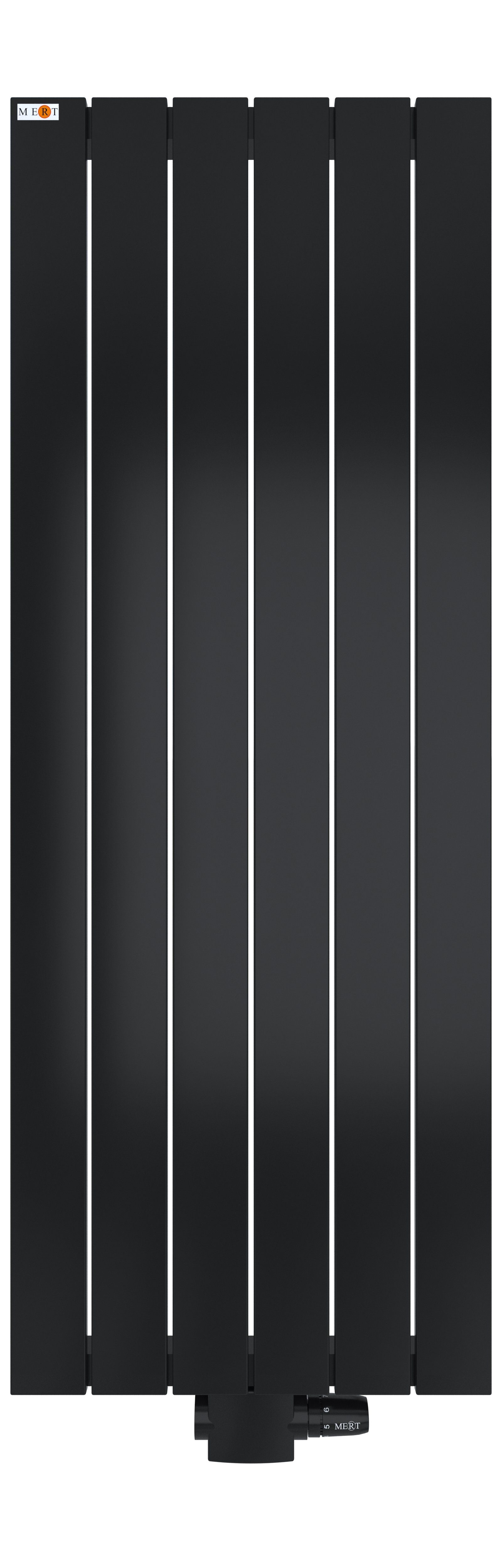 MERT Designheizkörper Badheizkörper Teo mit Mittelanschluss Schwarz