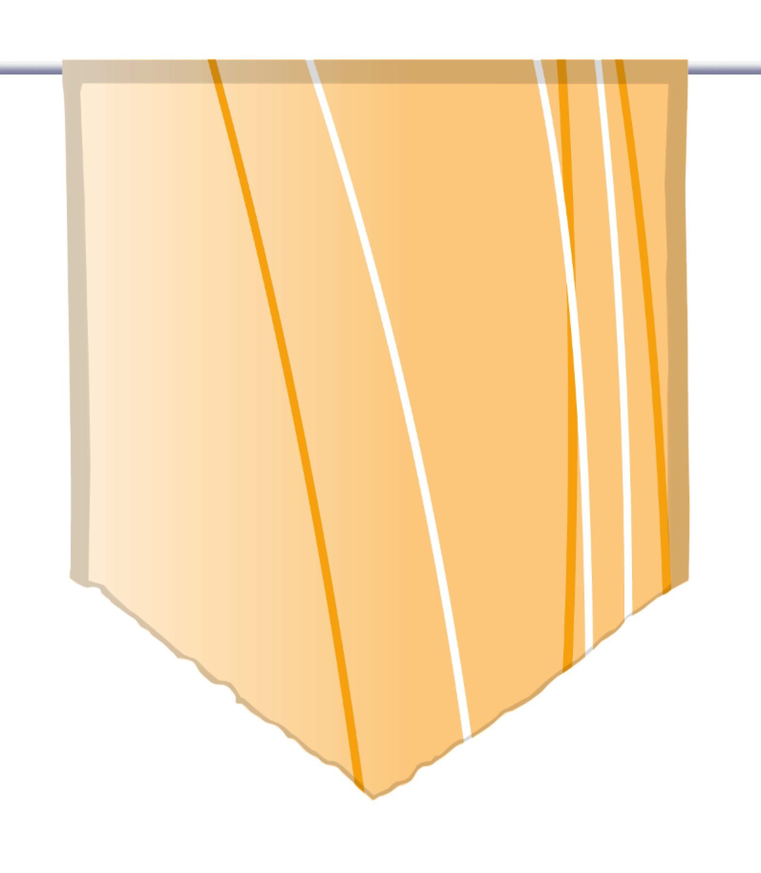Scheibengardine Linea gardinen-for-life spitz, rechts dark Scheibenhänger orange