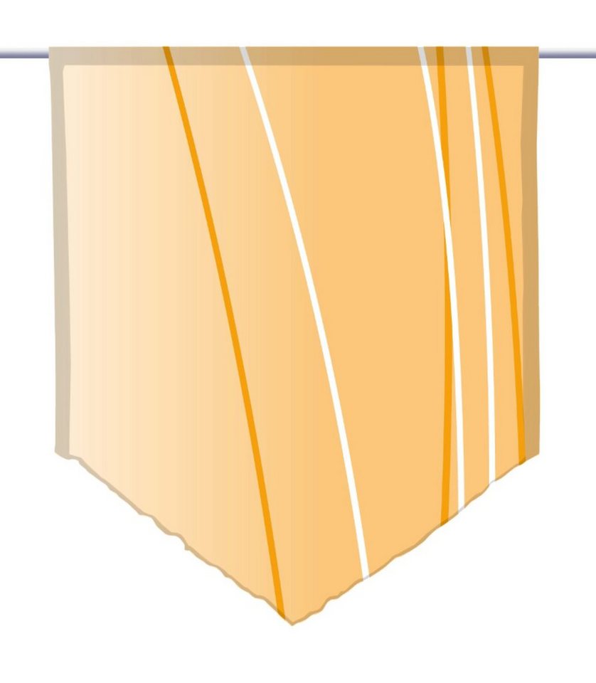 Scheibengardine Linea orange dark rechts Scheibenhänger spitz, gardinen -for-life