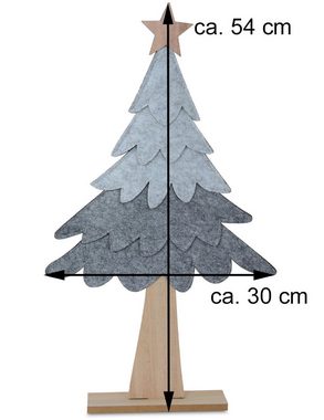 RIFFELMACHER & WEINBERGER Christbaumschmuck Deko Holz Tannenbaum 54 x 30 cm Grau, 12163 - Adv