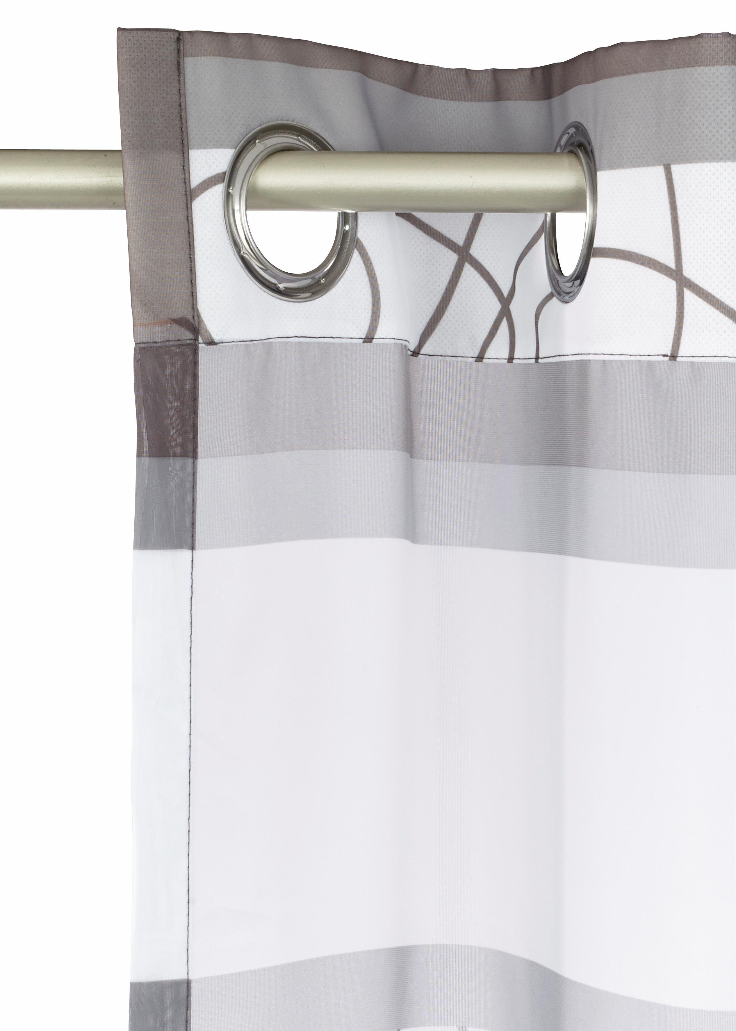 OTTO home Gardine Napala (2 St), Ösen, transparent, Voile, Vorhang, 2-er Set, Fertiggardine, transparent, Querstreifen – Bild 4 von 5