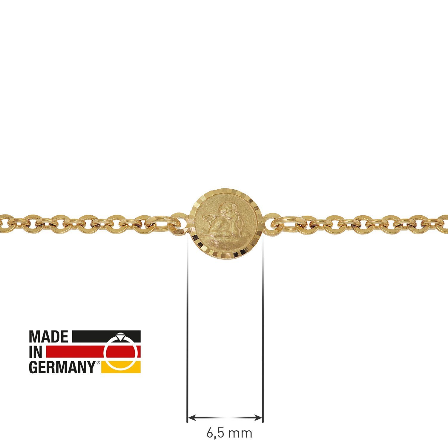 trendor Gliederarmband für 333 14 cm Babys mit Engel-Plakette Kt Gold/8