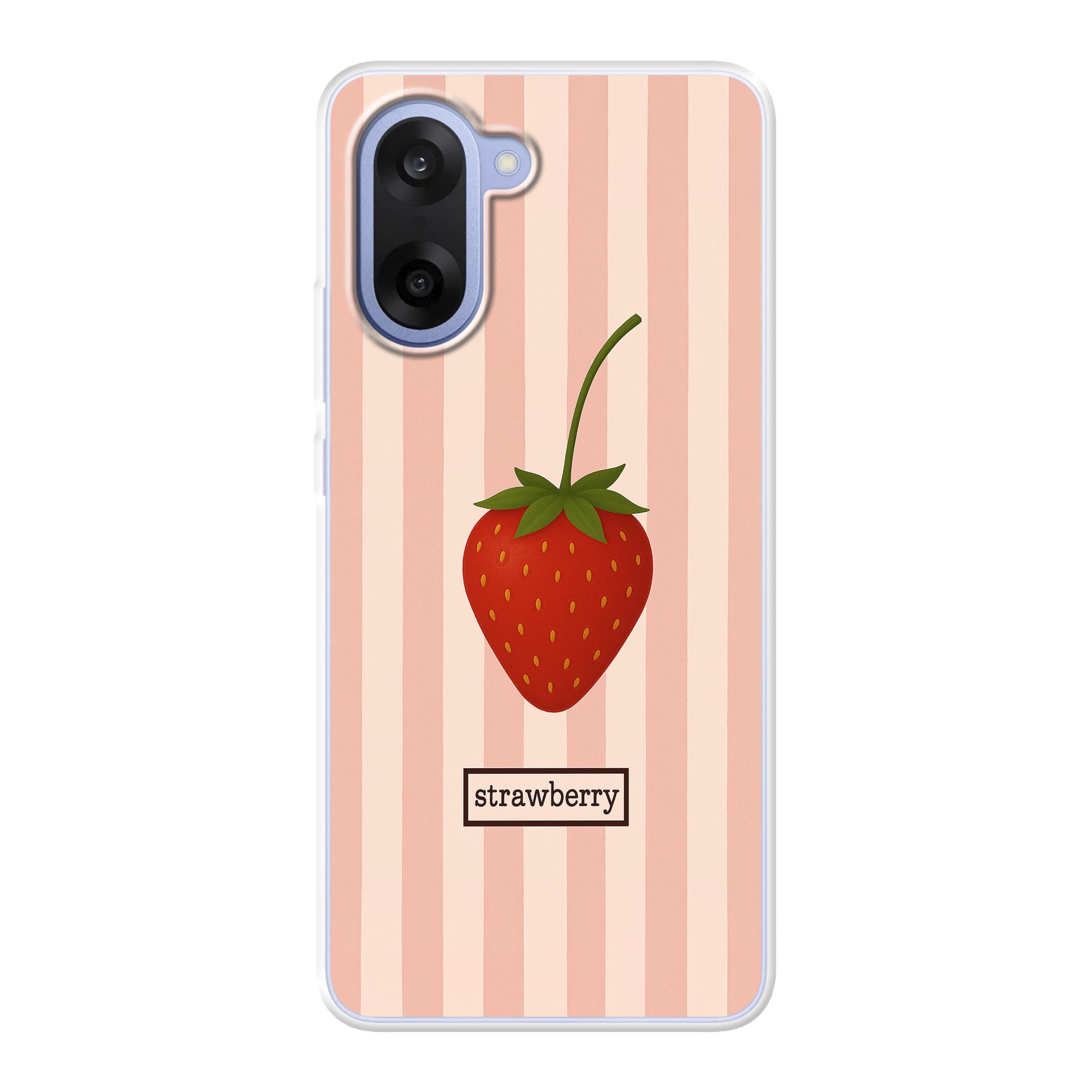 MuchoWow Handyhülle für OnePlus Nord CE5 Erdbeere - Streifen - Minimalistisch - Rot, Phone Case, Silikon, Schutzhülle Dünn