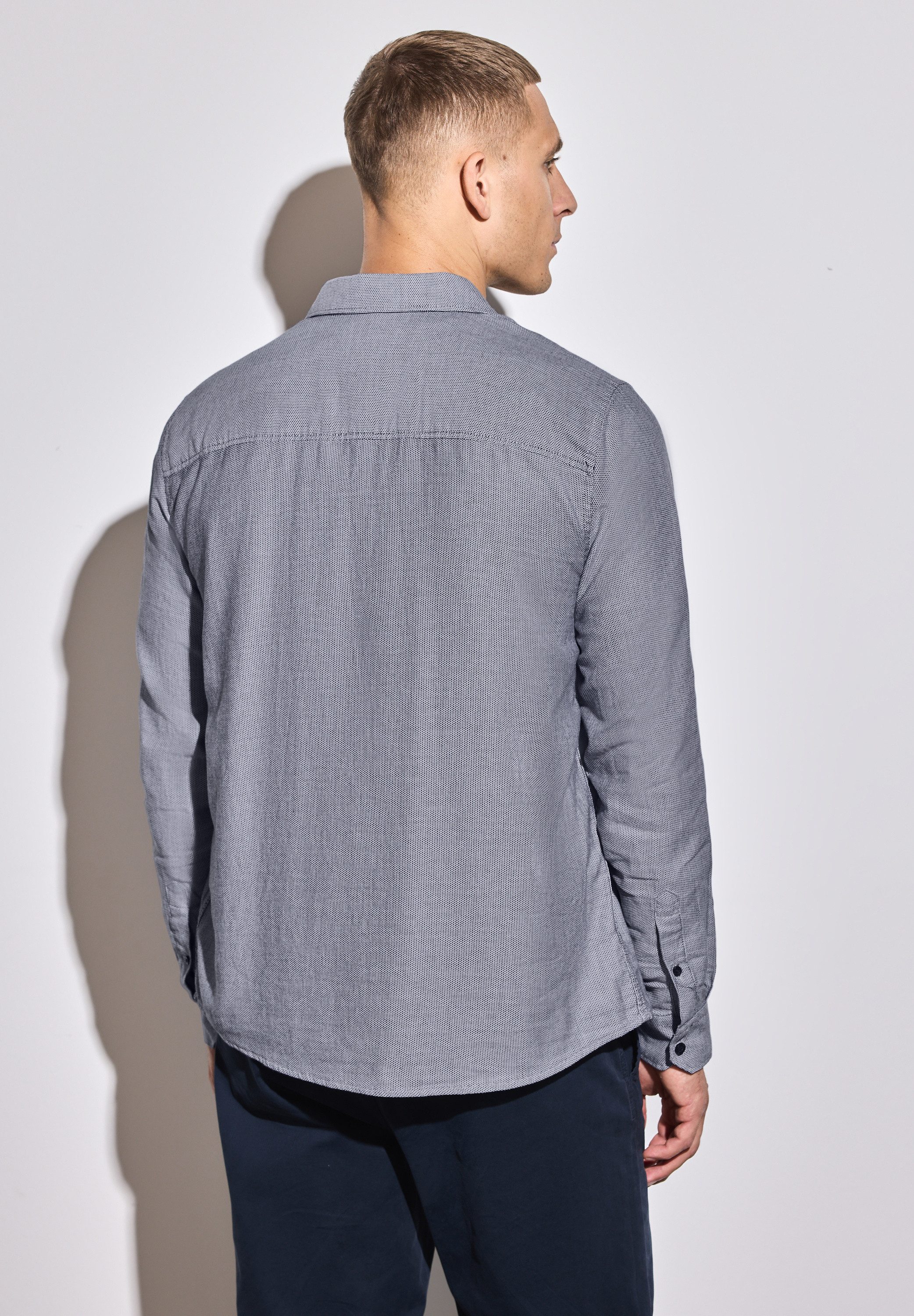 STREET ONE MEN Langarmhemd aus reiner Baumwolle günstig online kaufen