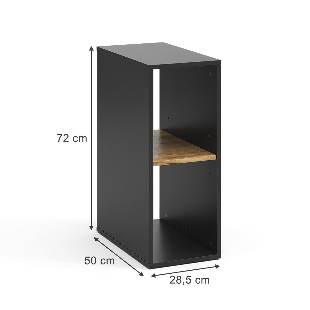 Vicco PC-Schrank Tomy, Anthrazit/Goldkraft Eiche, 28.5 x 50 cm,2 Fächer günstig online kaufen