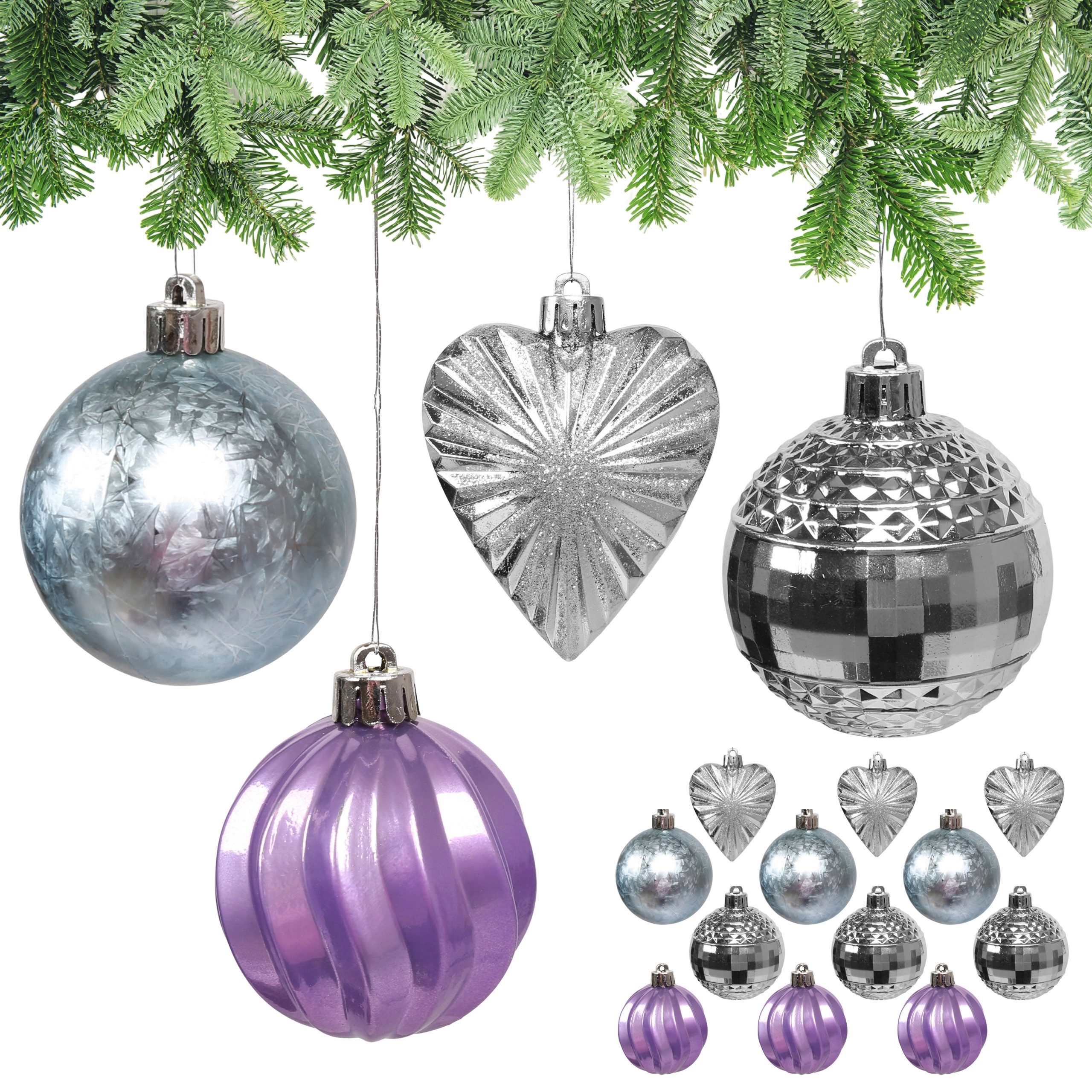 Sarcia.eu Weihnachtsbaumkugel Set Christbaumkugeln, unzerbrechlich, 7 cm, 16 Stück
