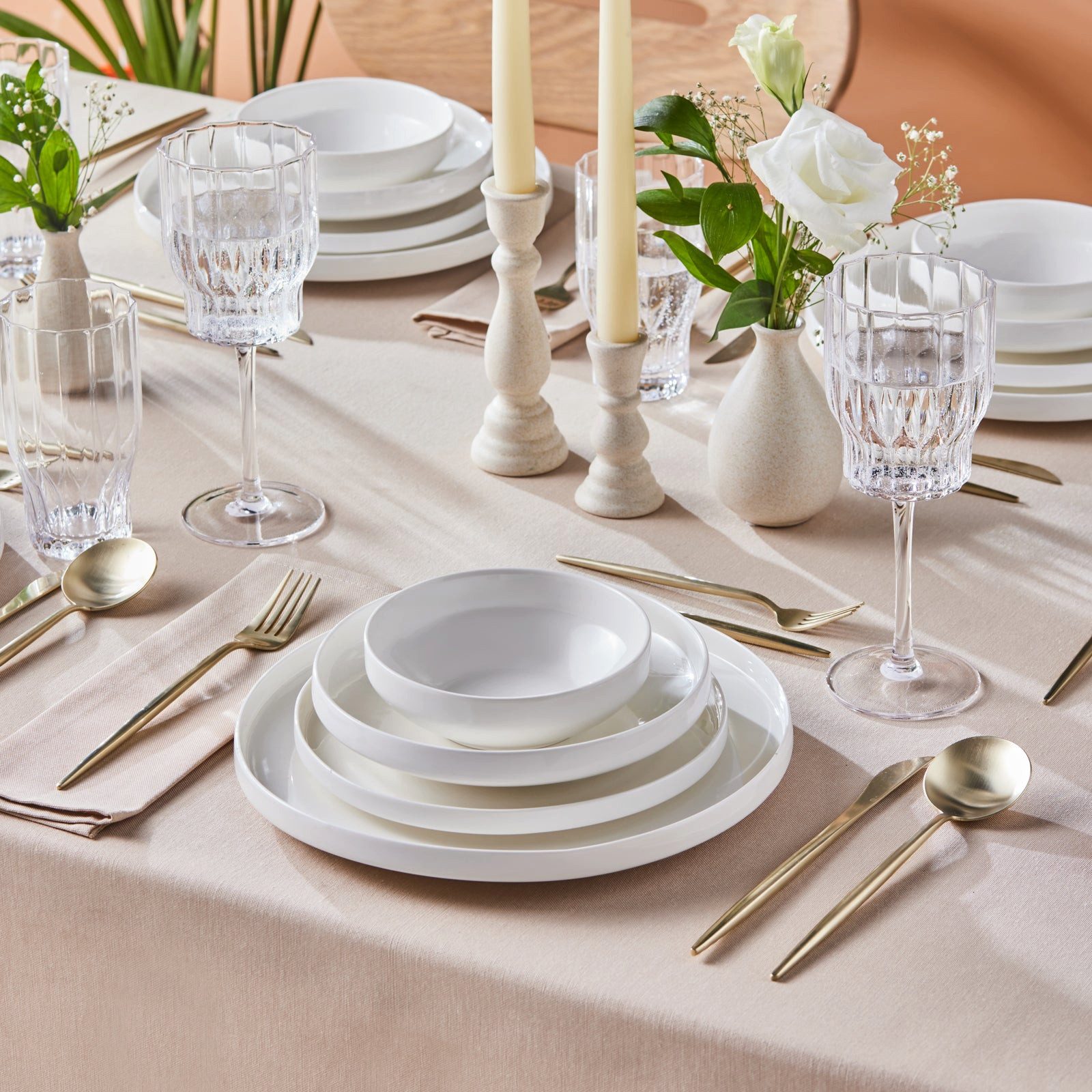 Karaca Geschirr-Set Karaca Streamline New Saturn Geschirrset Weiß 24-teiliges 6 Personen (24-tlg), 6 Personen, BONE PORCELAIN – Bild 4 von 5