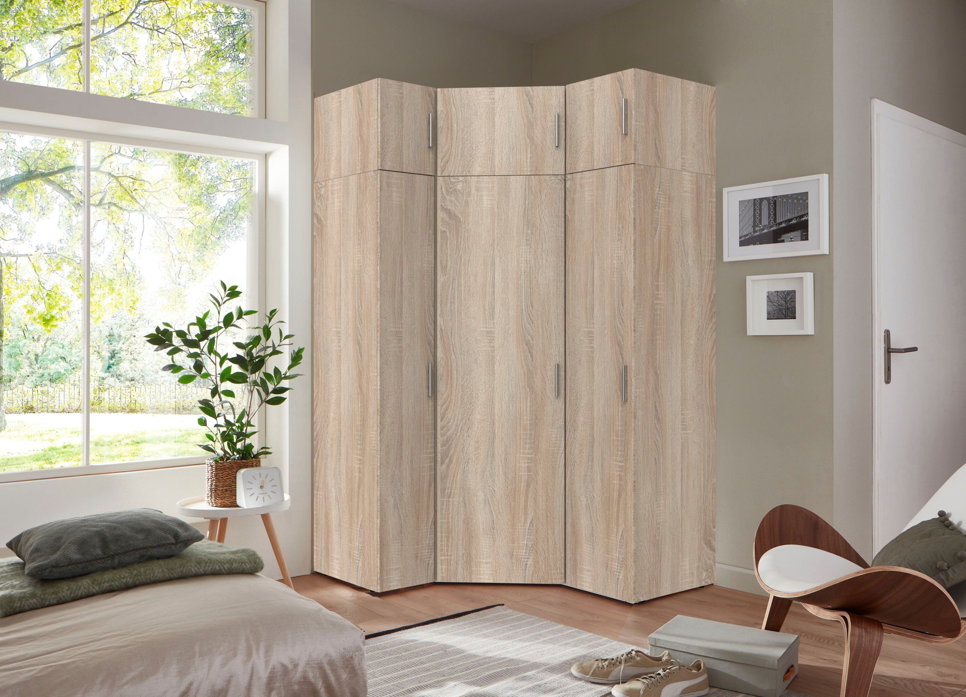 Wimex Schranksystem Münster (Spar-Set, 6tlg: Eckschrank+ 2 Schränke 30cm und 40cm breit+ 3 Aufsatzmodule) Mehrzweckschrank