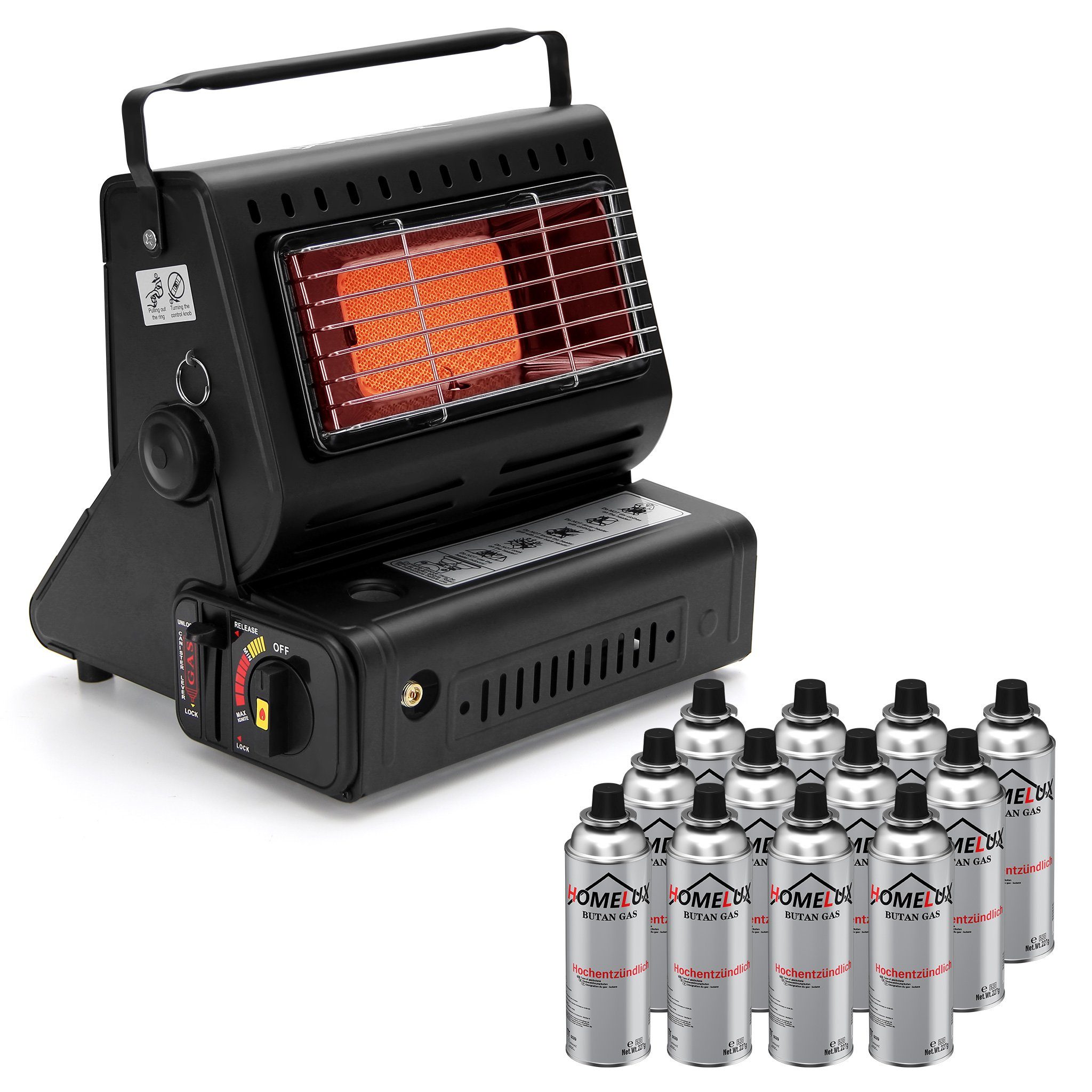 HOMELUX Heizstrahler 1300W 2in1 Tragbare Gasheizung, günstig online kaufen