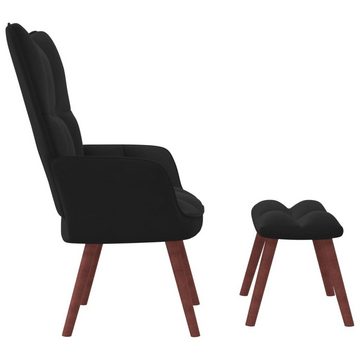 furnicato Sessel Relaxsessel mit Hocker Schwarz Samt